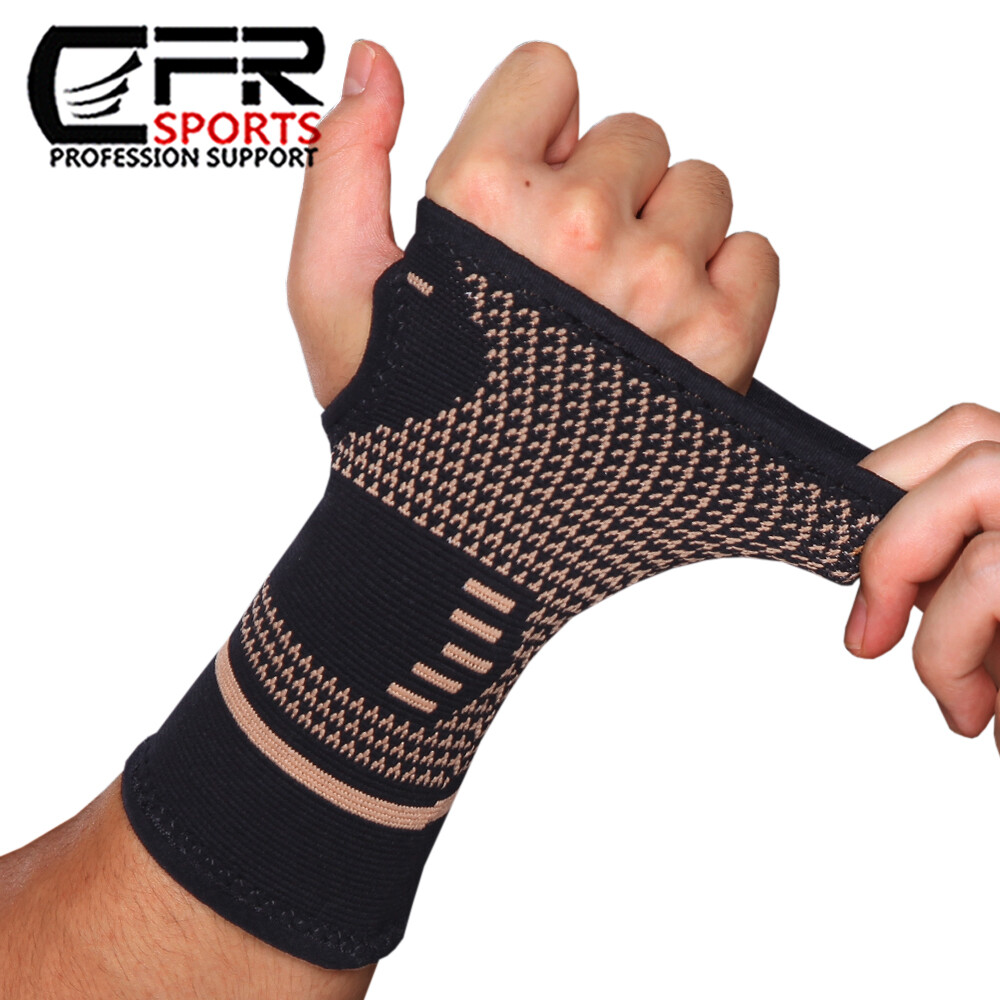 Copper Wrist Support Brace Compression Sleeve Arthritis Gym Carpal Tunnel Hand @