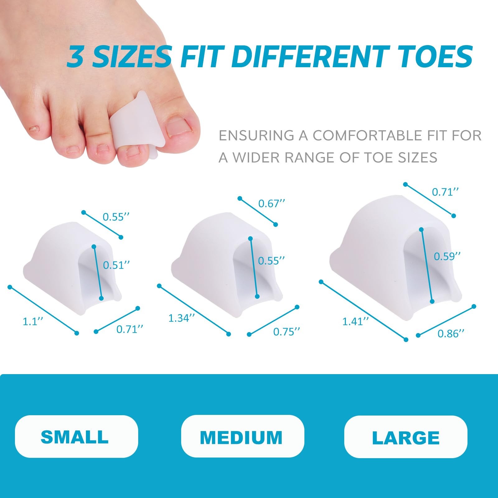Hammer Toe Straightener Corrector – Toe Spacers Toe Separators for Bunion,Curled