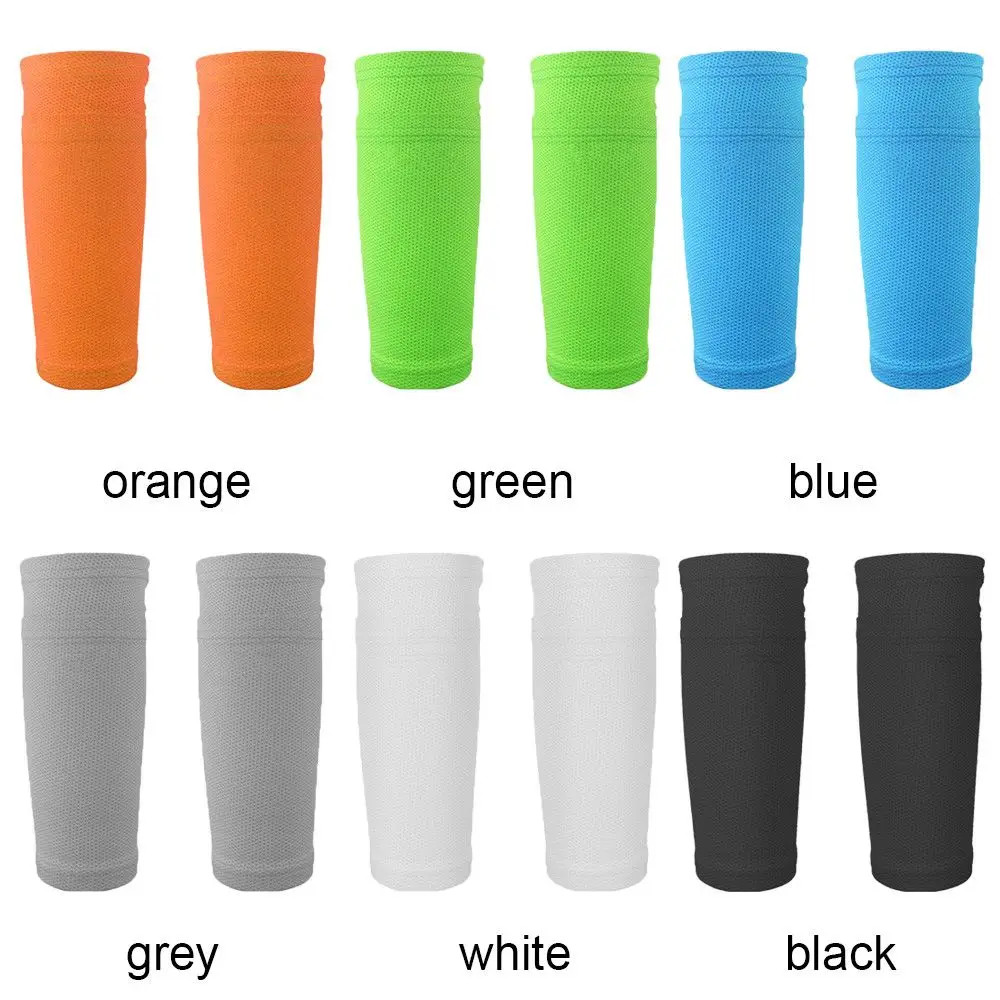 1 Pair Football Shin Pads Socks Guard Sleeves for Kids Boys Men Running Hiking B