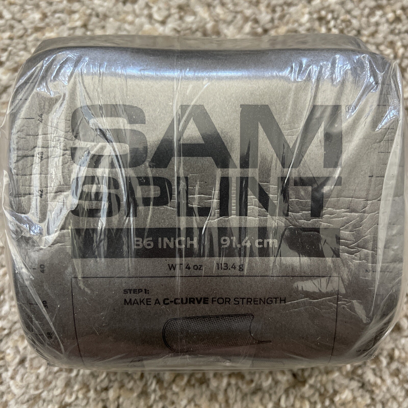 SAM® SPLINT – ORIGINAL 36″ – BLACK/GRAY ROLL (10-0320) NEW