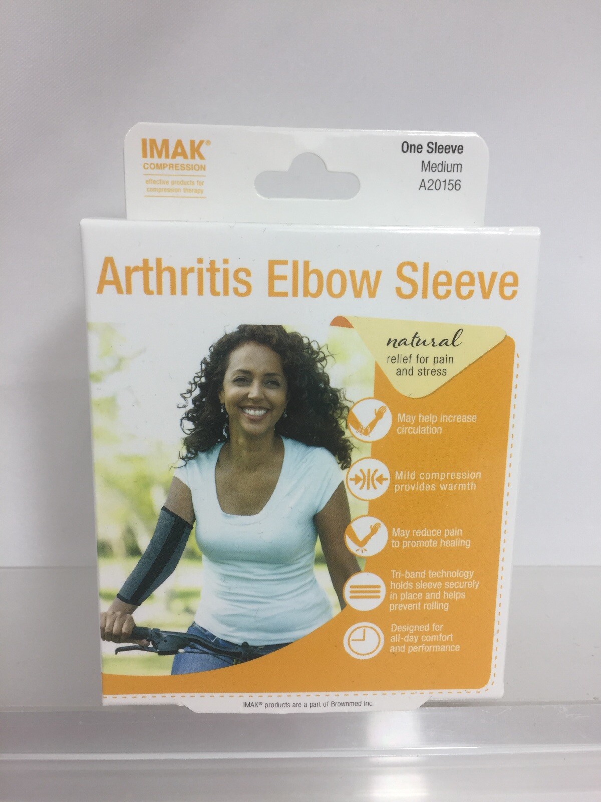 Arthritis Elbow Sleeve Medium IMAK compression A20156 Brownmed
