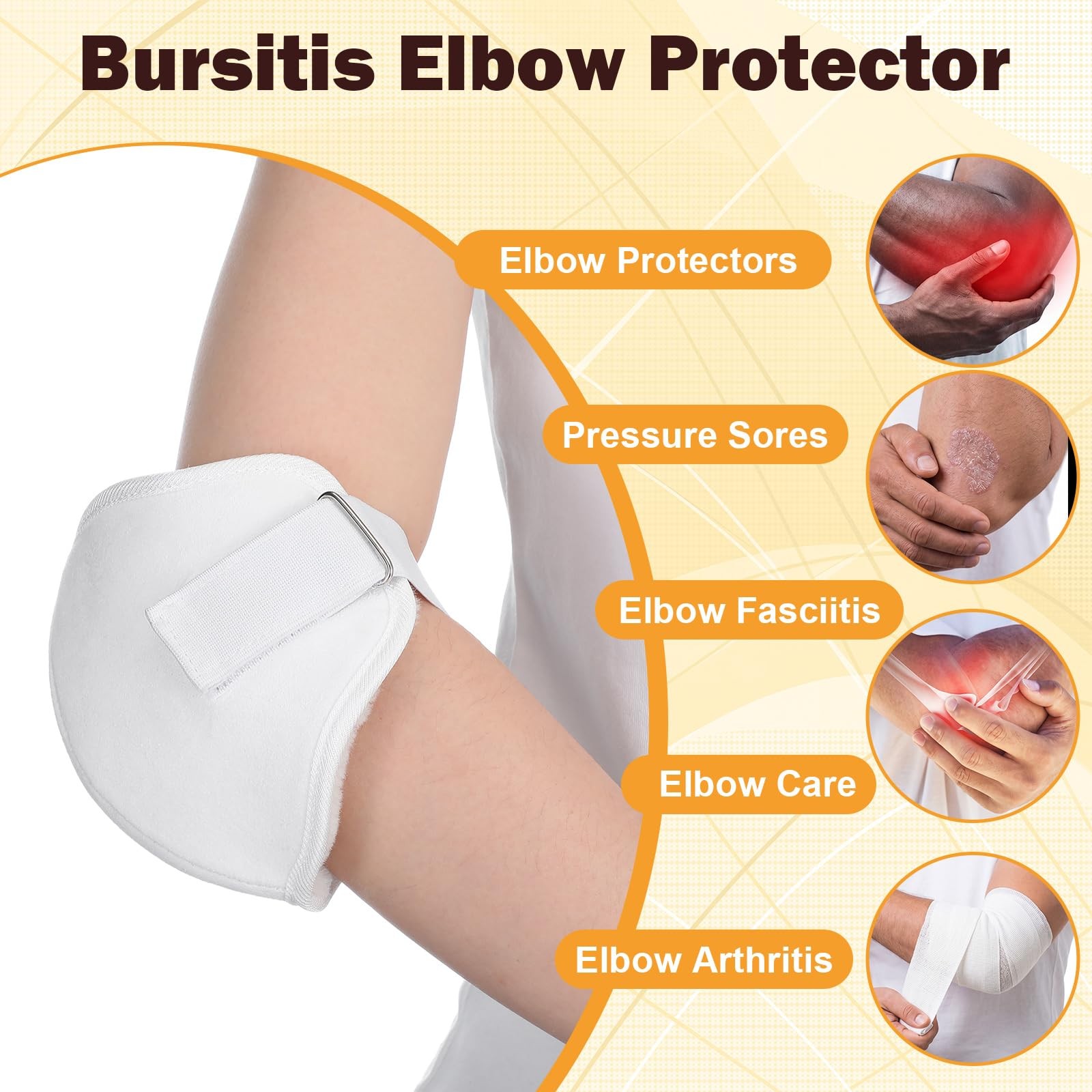Sheepskin Elbow Protectors Bursitis Elbow Pads Cushions Adjustable Soft Sheep…