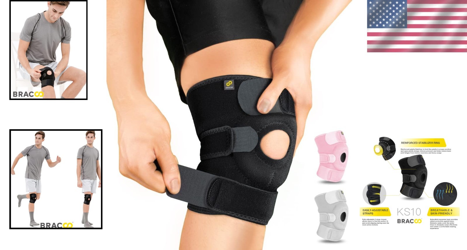 Universal Fit Adjustable Knee Brace for Arthritis Pain & Sports Recovery