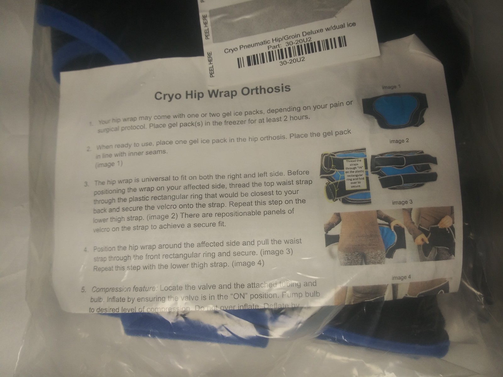 New Cryo Pneumatic Hip/Groin Deluxe With Dual 2 Ice Packs