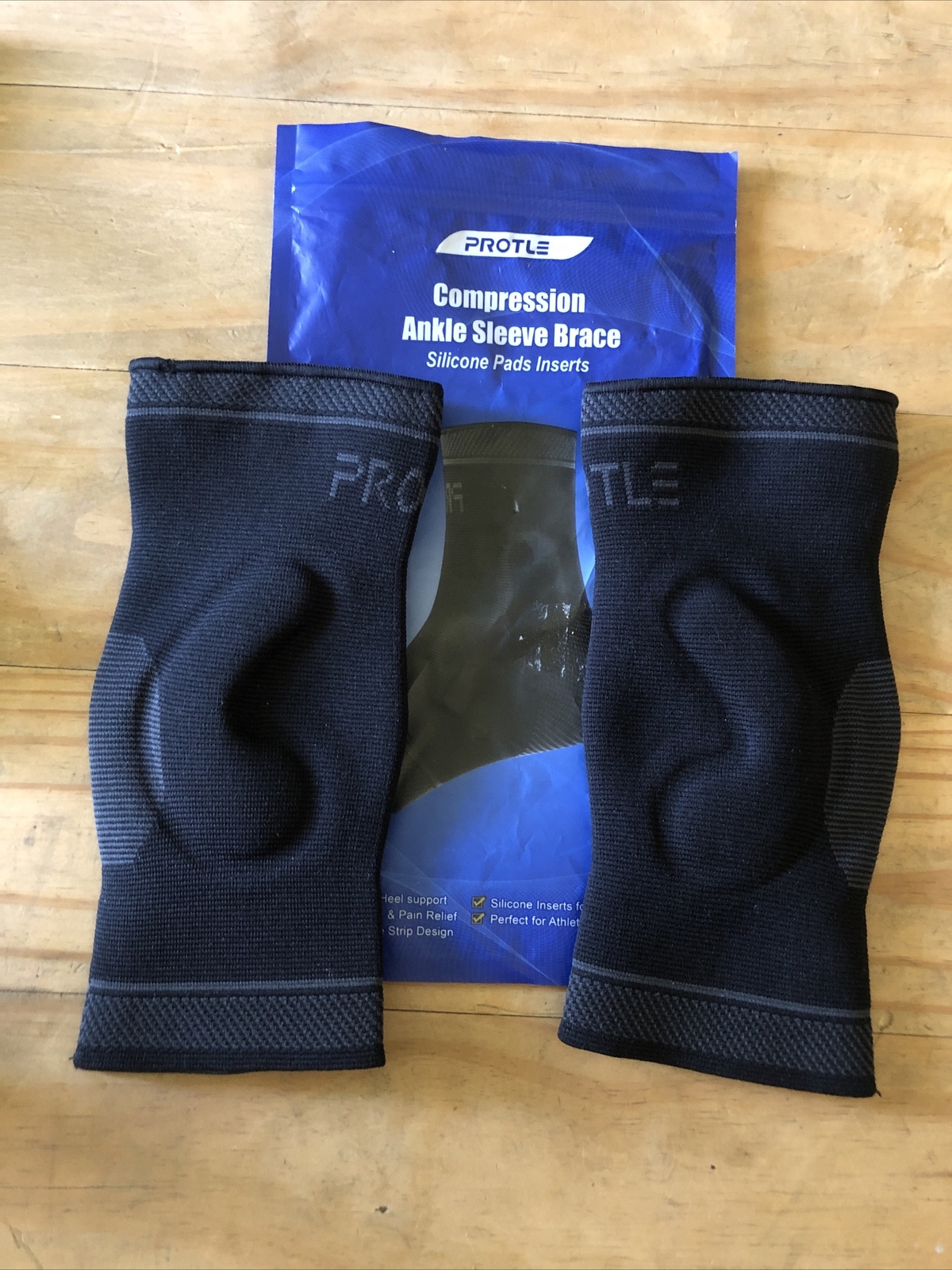 Protle Foot Socks Ankle Brace Compression Support Sleeve & Silicone Gel Size L