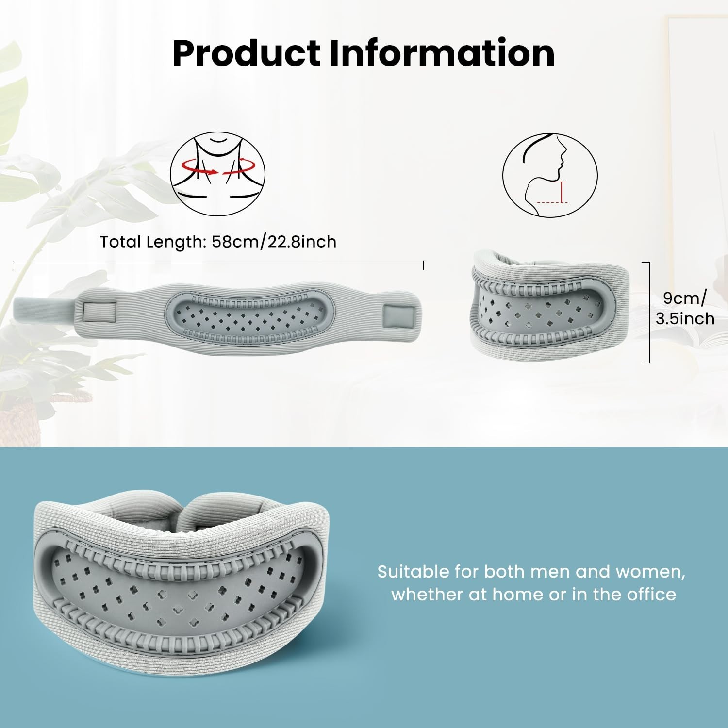 Cervical Collar Neck Brace, Pain Relief & Support, Memory Foam, Breathable Frame