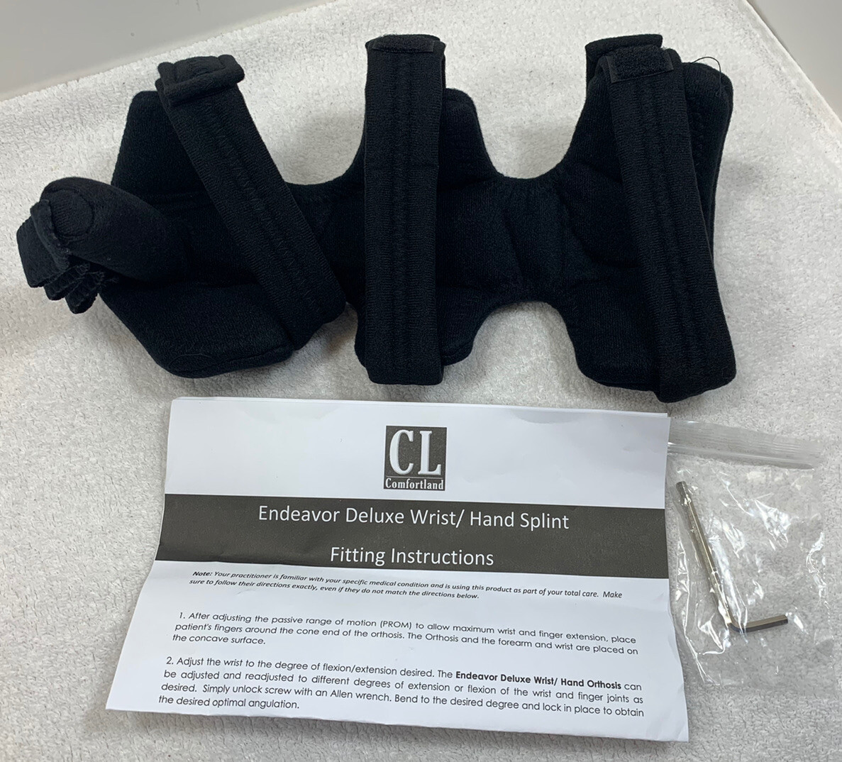 Comfortland Medical Endeavor Deluxe Wrist/Hand Splint 31-500 New with Hand Grip
