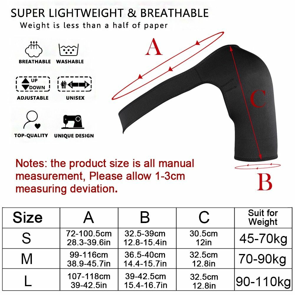 Shoulder Support Strap Adjustable Back Brace Neoprene Guard Wrap Belt Unisex
