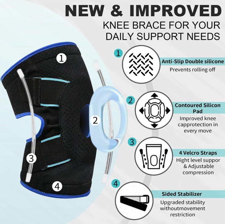 Plus Size Knee Brace for Knee Pain, Knee Compression Sleeve, Knee Support