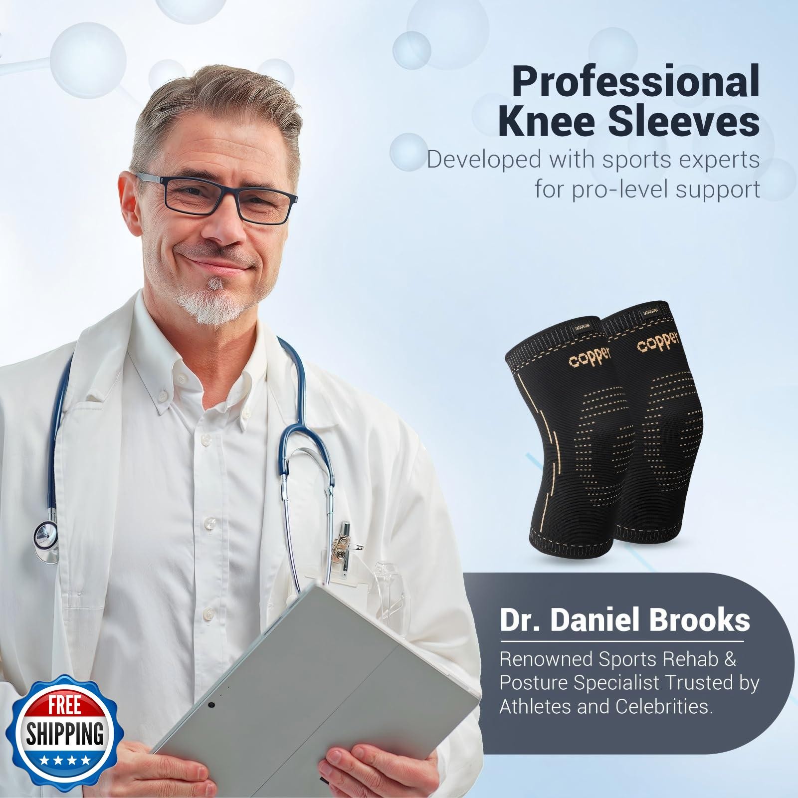 Janustar Copper Knee Braces for Men and Women – Knee Compression Sleeves for