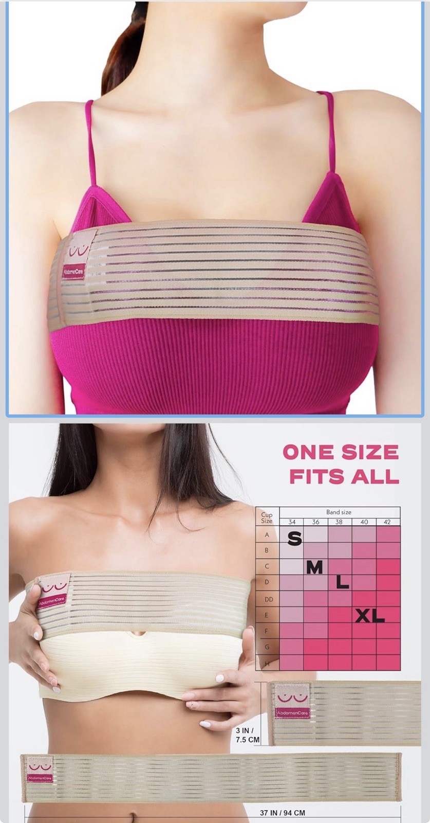 Abdomencare Breast Implant Stabilizer Band I Post Surgery Breast Band Chest Comp