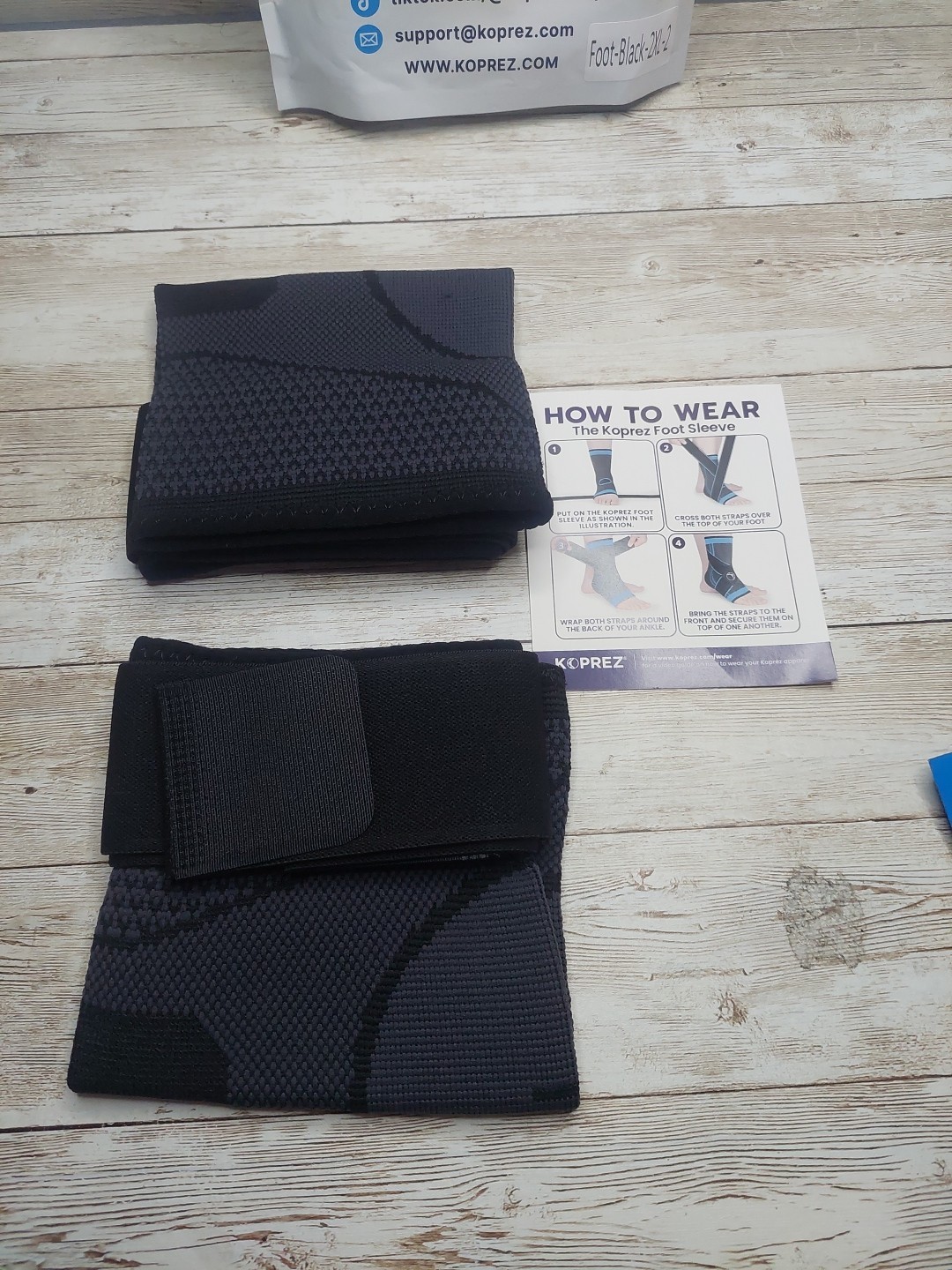 Koprez Size L-2 Professional Grade Compression Foot Sleeve Black