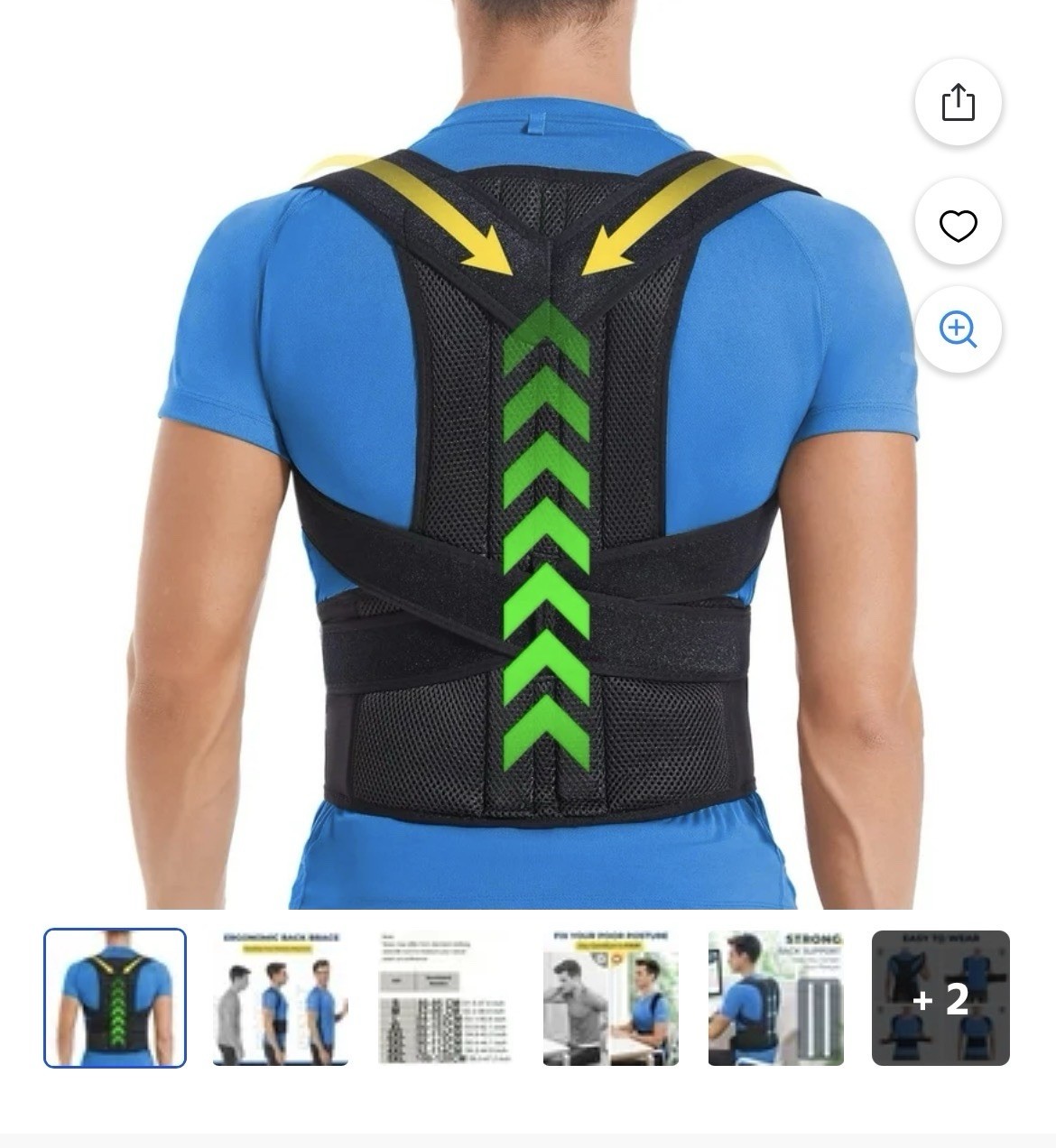 Adjustable Back Posture Corrector Mesh Elastic Brace Black for Adults Unisex
