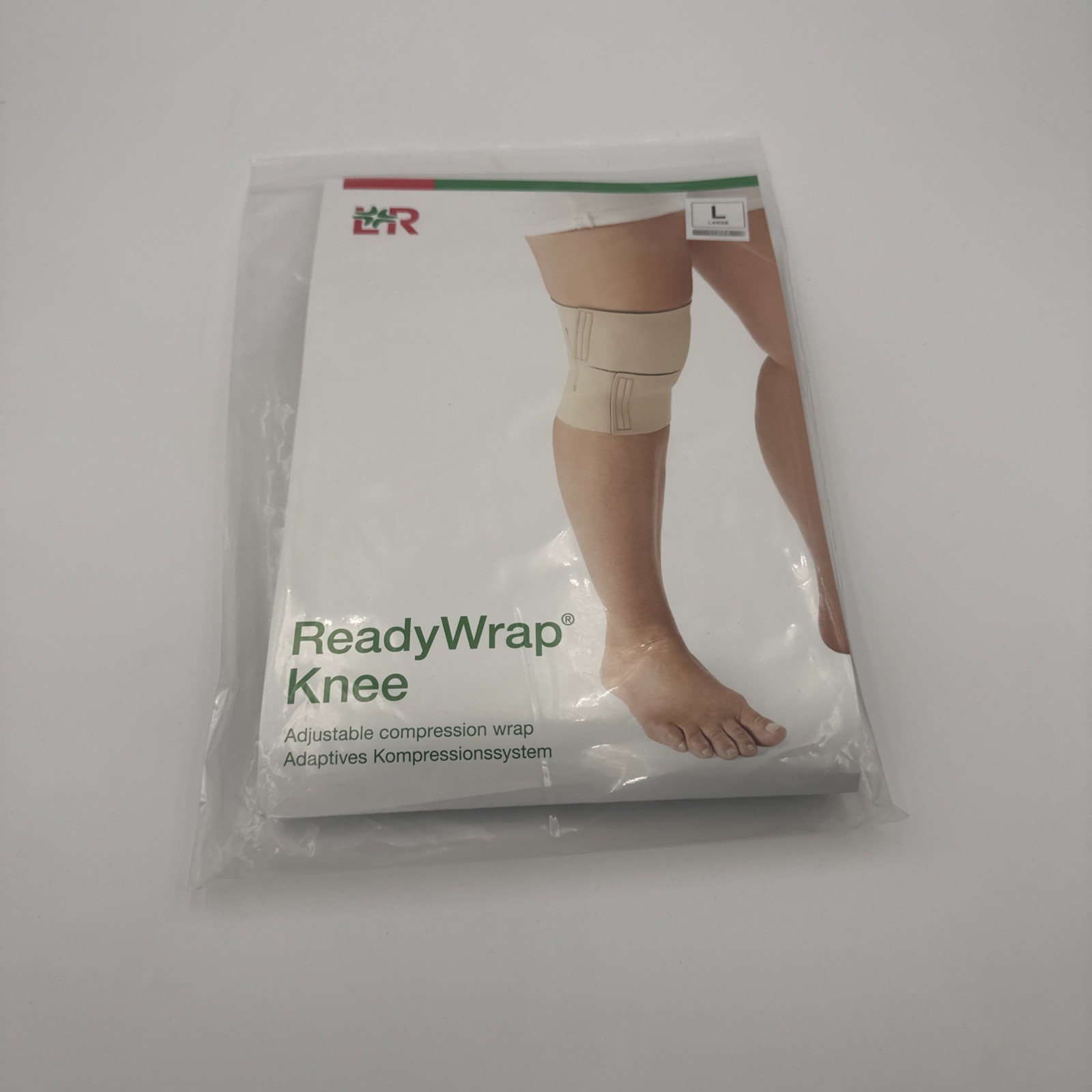 L & R Ready Wrap Knee Adjustable Compression Wrap Large Beige -NEW