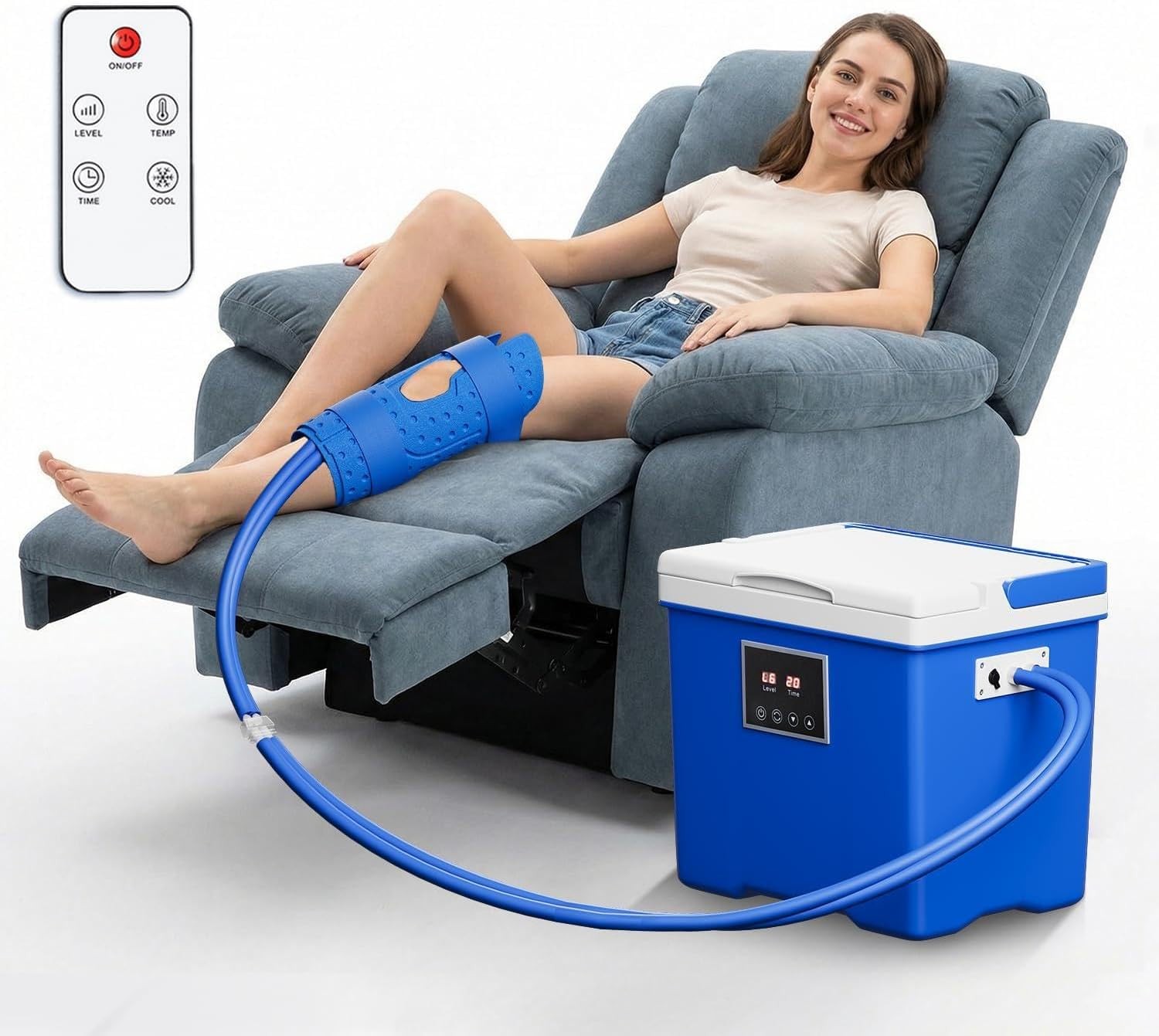 SELOOYE Cold Therapy Machine Programmable Timer Wireless Remote Quiet Pump