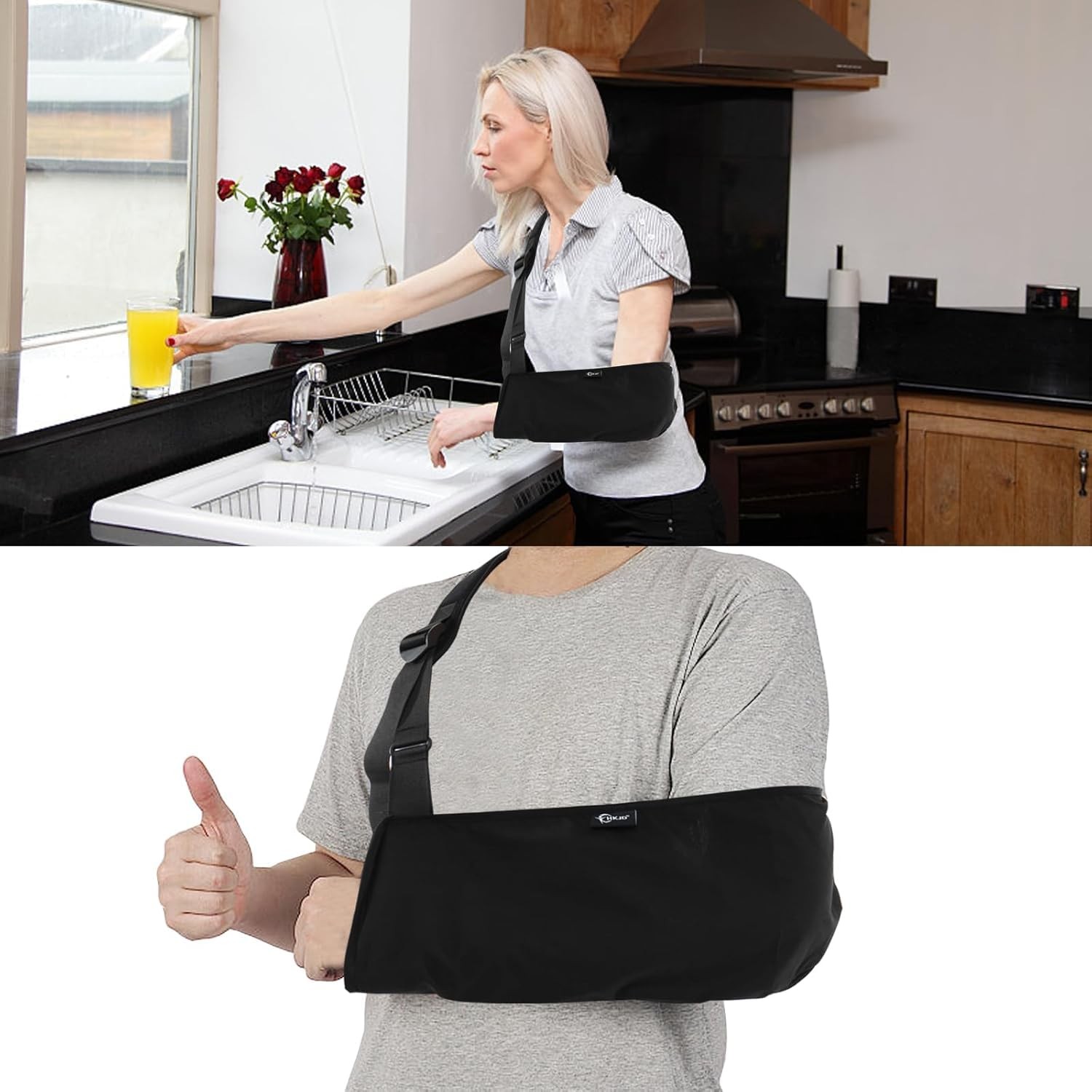 Arm Sling Shoulder Wrist Elbow Injuries Breathable Adjustable Immobilizer Loop