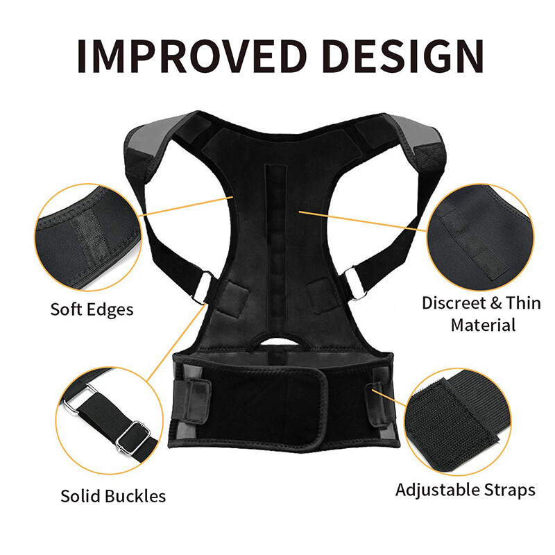 Magnetic Posture Corrector Back Brace Shoulder Straightener Lumbar Support Belt