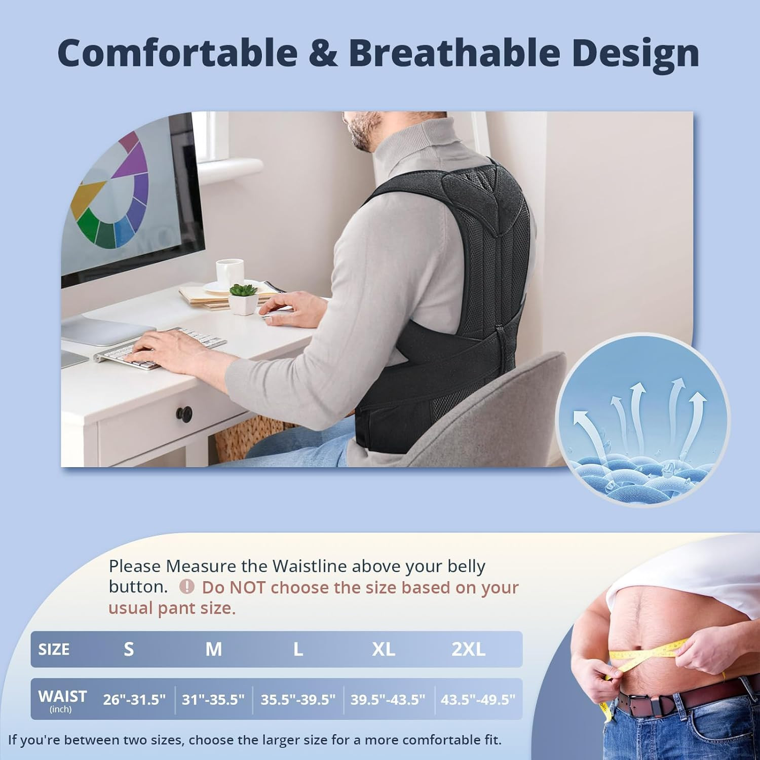 Fitsupport Back Brace Posture Corrector for Women and Men Back Lumbar Support Sh