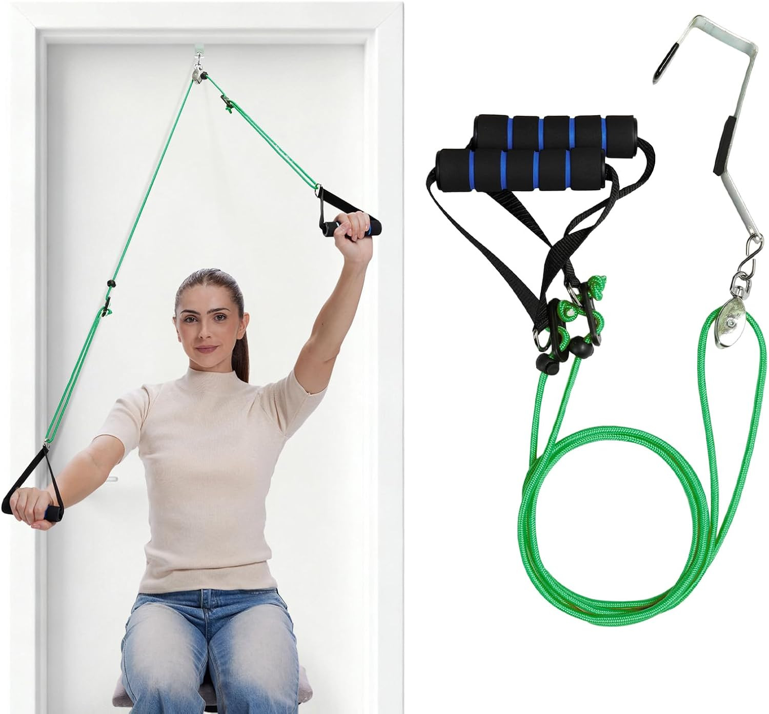 Shoulder Pulley Over Door Physical Therapy Rehab Rotator Cuff Arm Exercise ROM