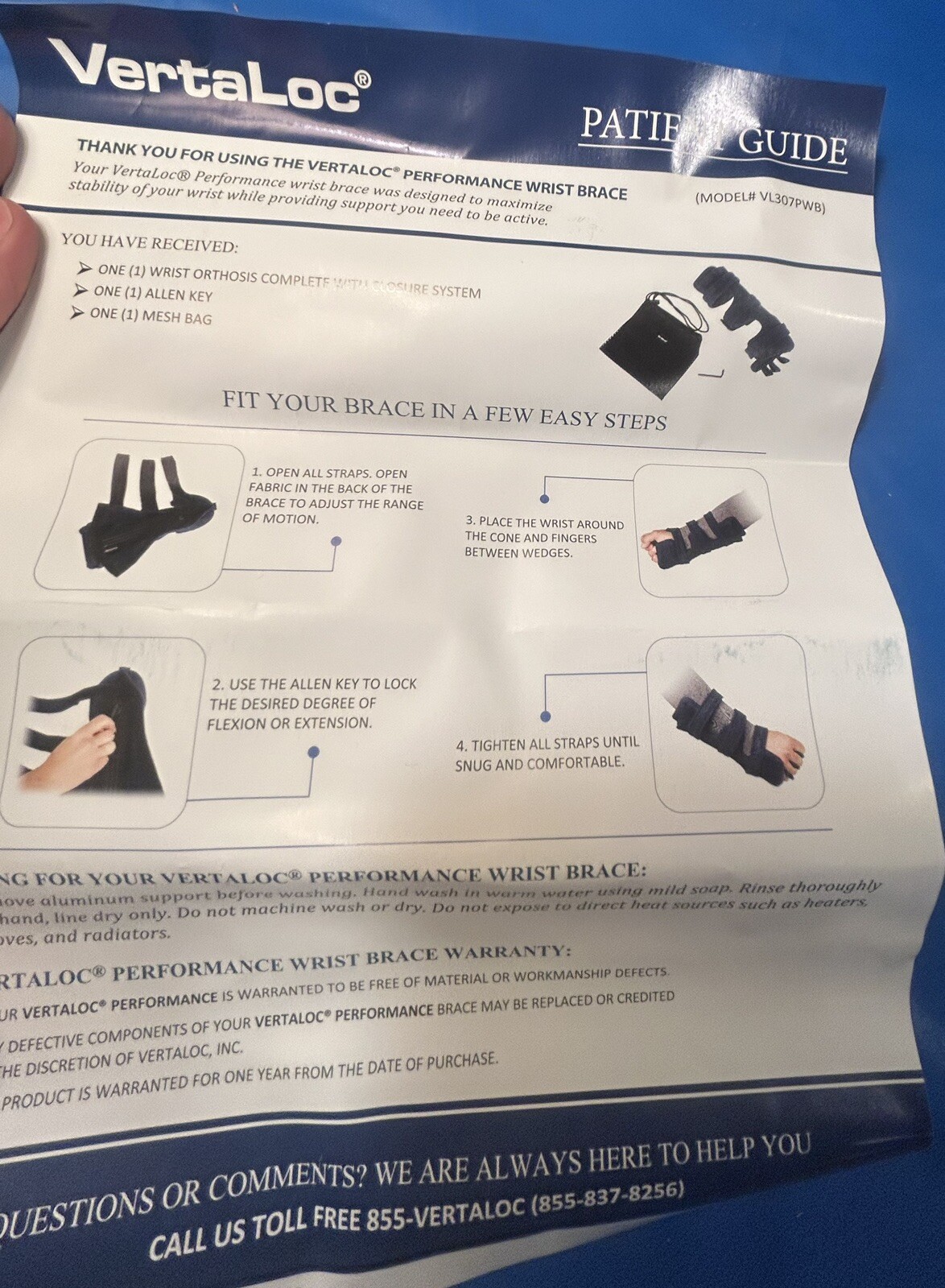 NWT Vertaloc Universal Performance Wrist Brace VL307PWB – Kit Is Complete!