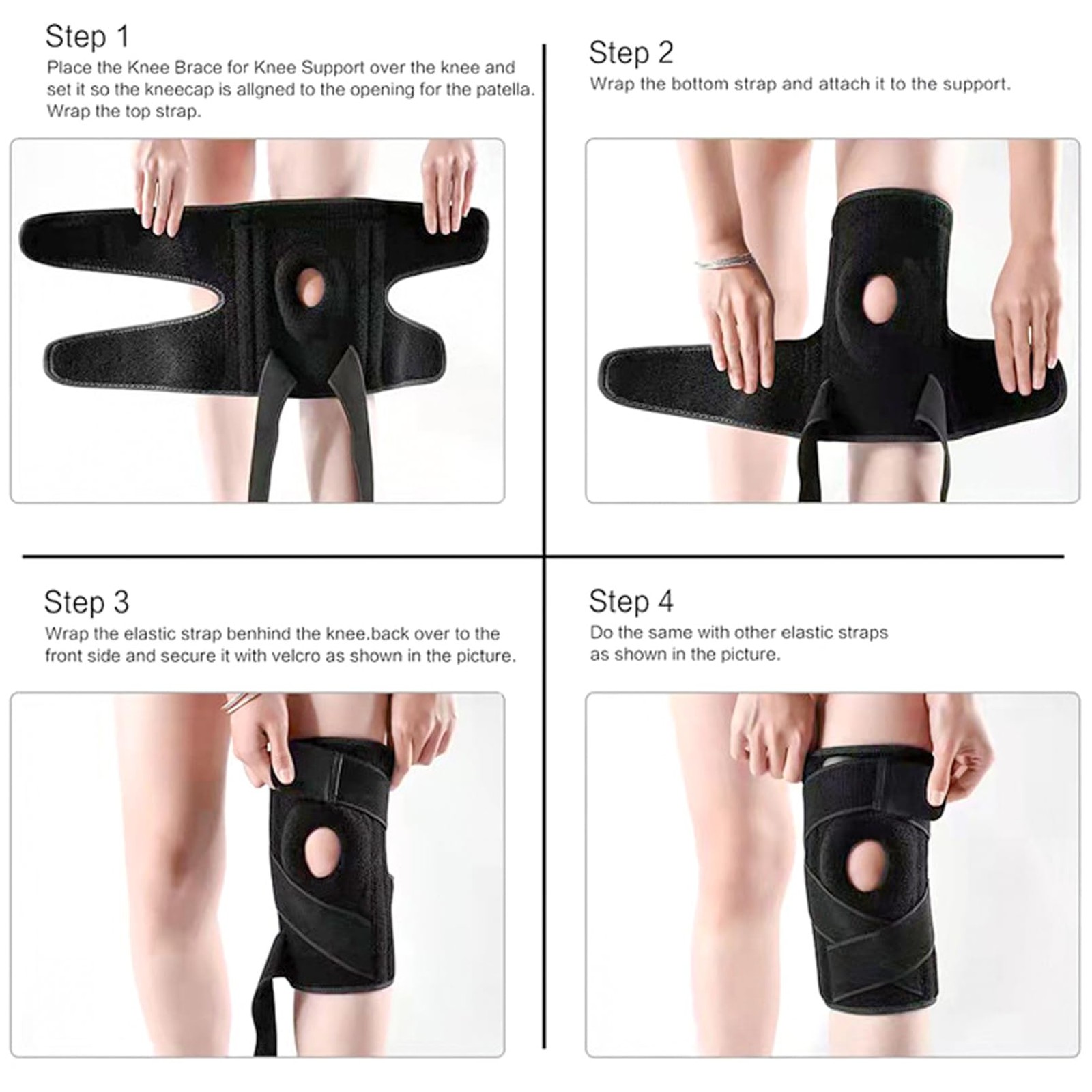 Luwint Plus Size Neoprene Knee Brace, Open Patella Stabilizer XL(253-330 lbs)