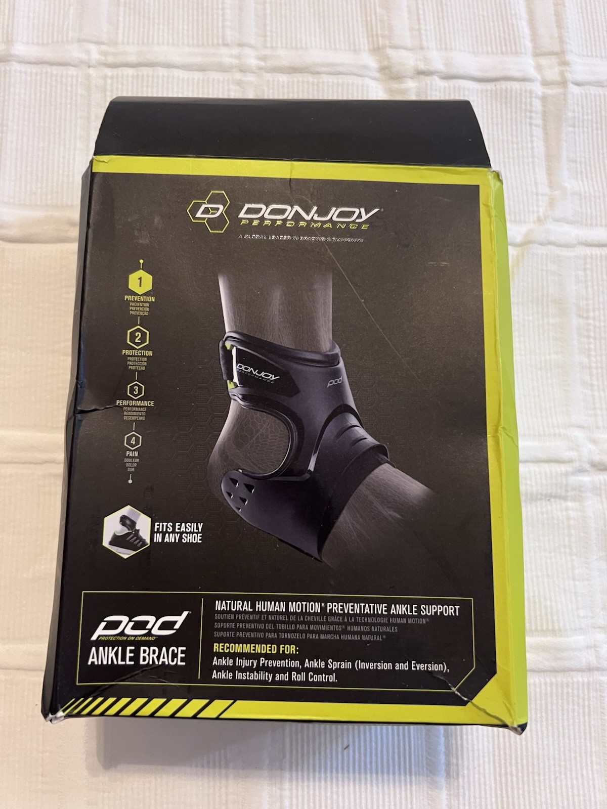 DonJoy Performance Pod Ankle Brace (Left/Large/Black) New