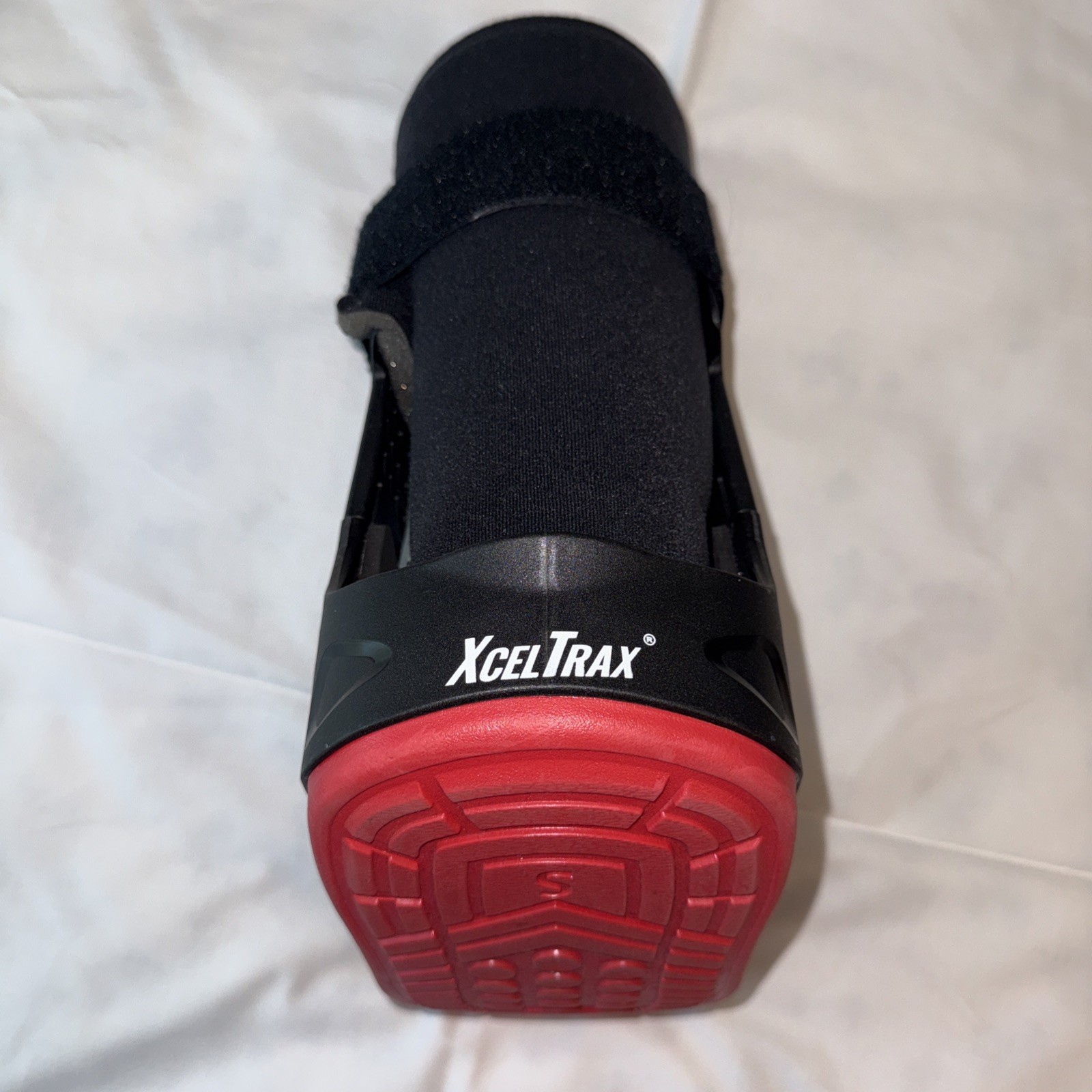 XcelTrax Adjustable Immobilization Walking Boot Brace Plastic Black/Red