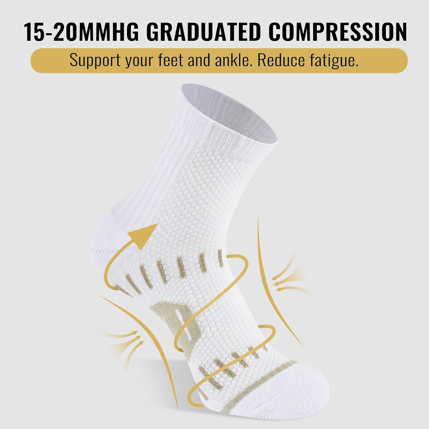 Copper Ankle Compression Socks for Men and Women(6 pairs), Breathable Arch Suppo