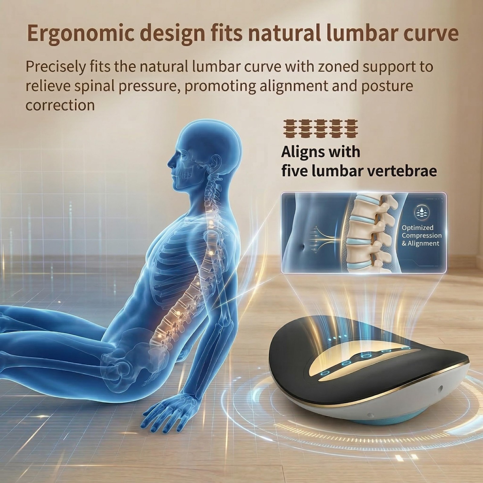 Electric Lumbar Traction Device,Lower Back Massager,Back Traction Device with…