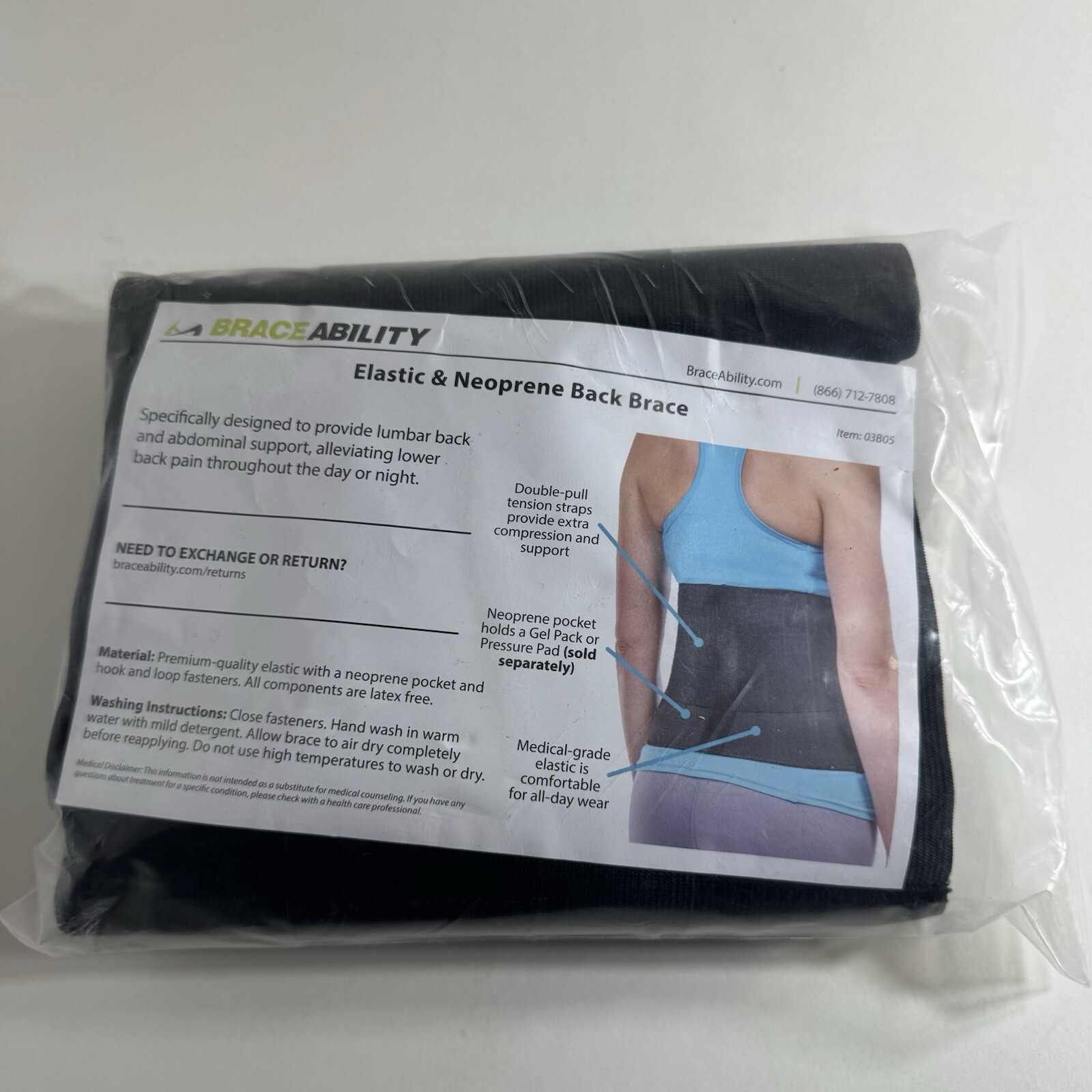BraceAbility Plus Size Elastic & Neoprene Compression Back Brace Size 4XL New