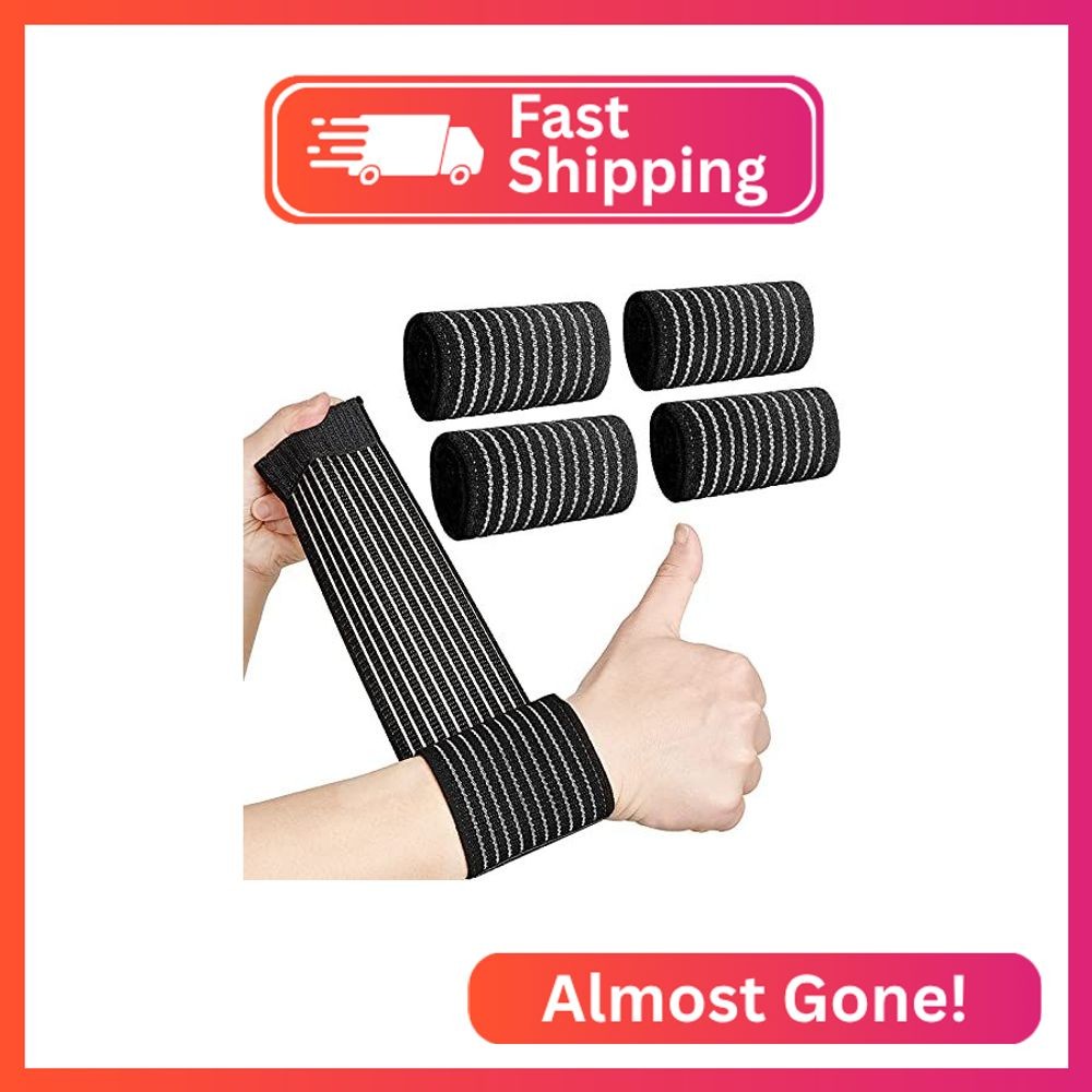 Sumind 4 Pieces Wrist Brace bands Wrist compression strap tennis support wrap Ad