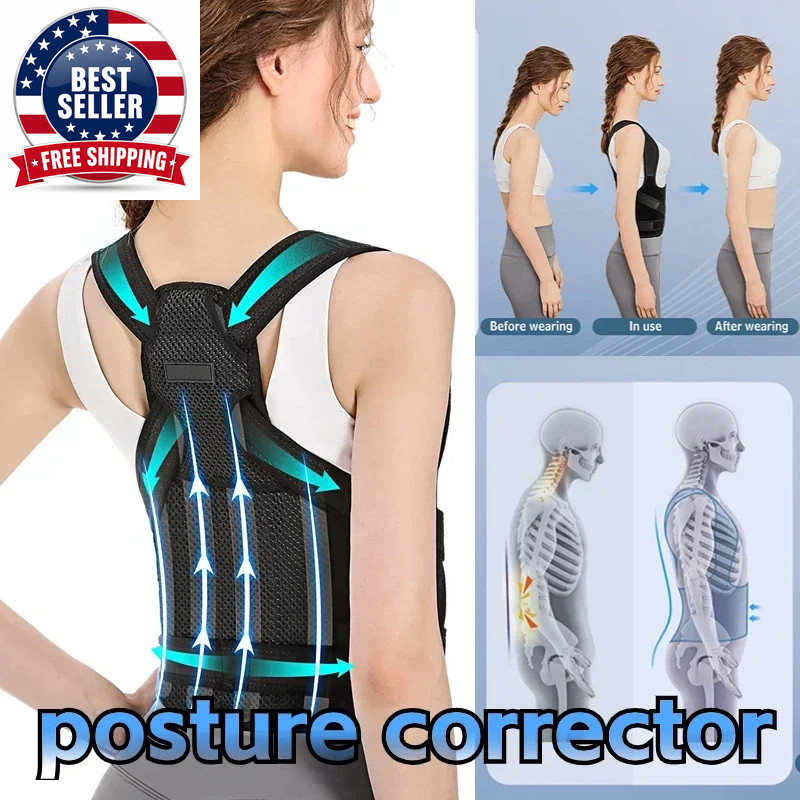 Posture Corrector Back Orthopedic Straps for Men and Women Fully Adjustable Spin