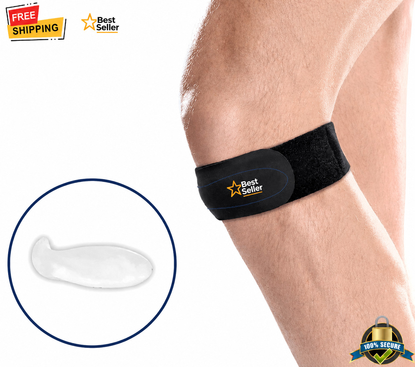 1PC Adjustable Patella Knee Strap Support Brace Pain Relief for Sports & Running