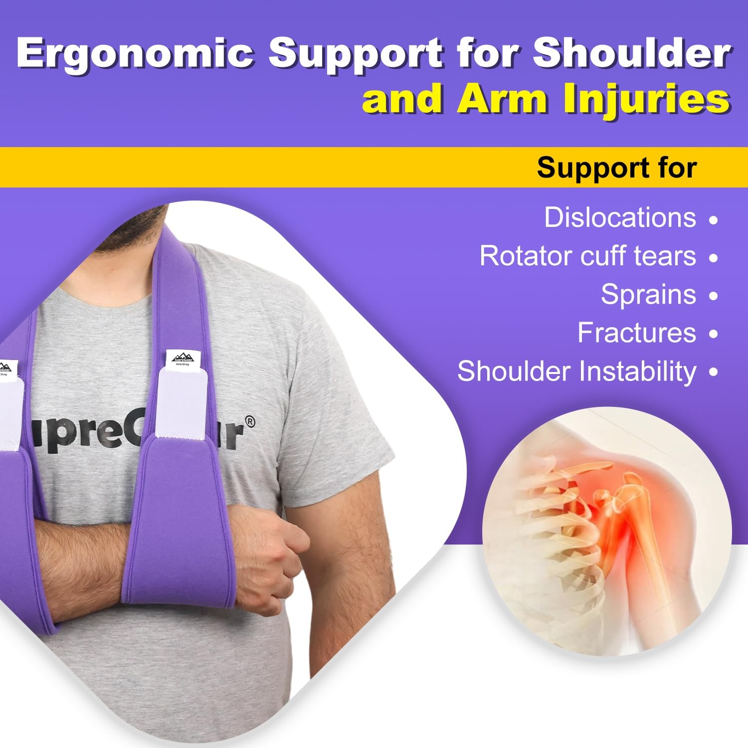Arm Sling Shoulder Immobilizer, Rotator Cuff Support Brace, Lightweight Comfo…