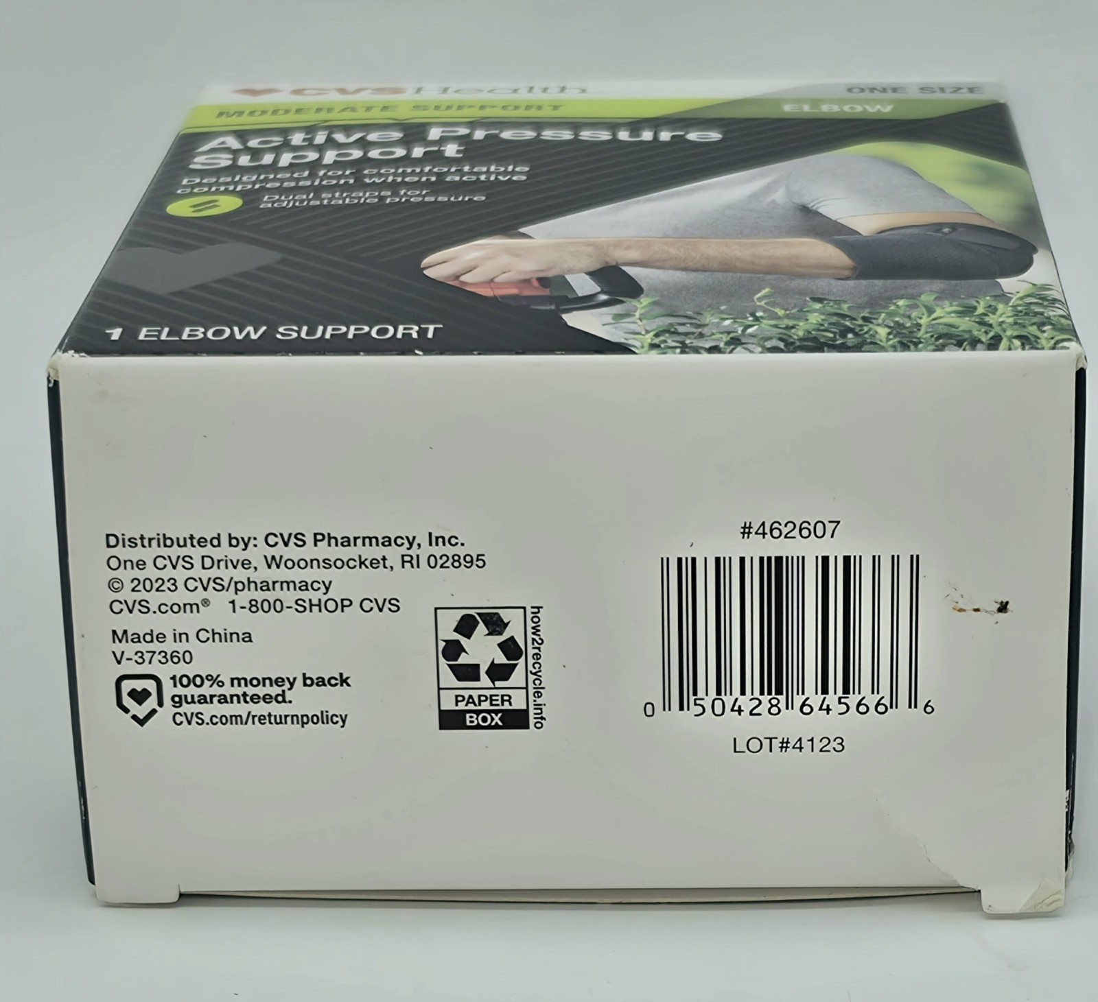 CVS Health Elbow- MODERATE Support – ONE SIZE – Active Pressure Support – 1 Ct.
