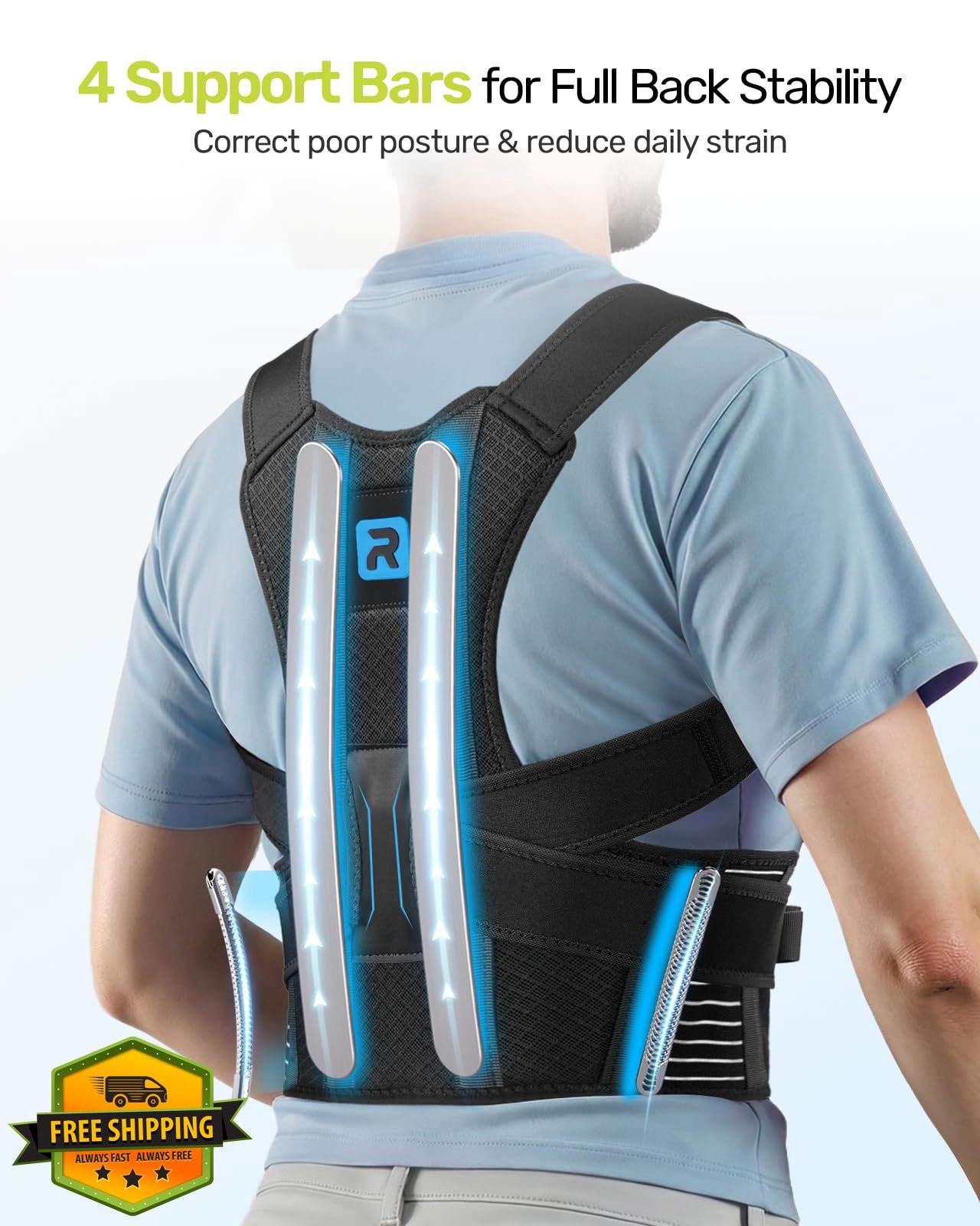 Rakiie Posture Corrector Blue S Back Shoulder Brace