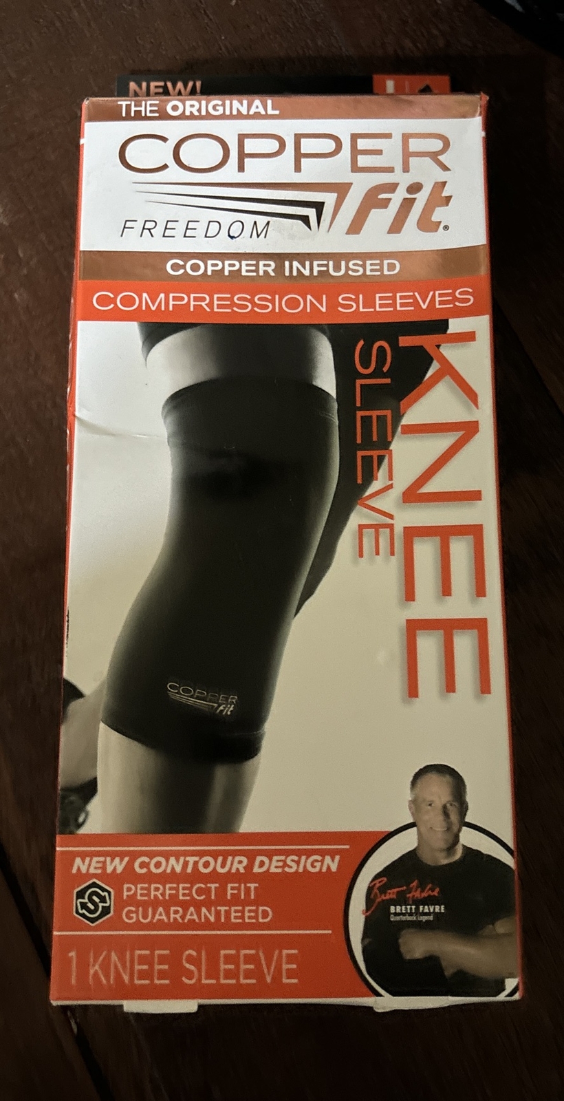 Copper Fit Knee Compression Sleeve Adult Large Copper Infused Black