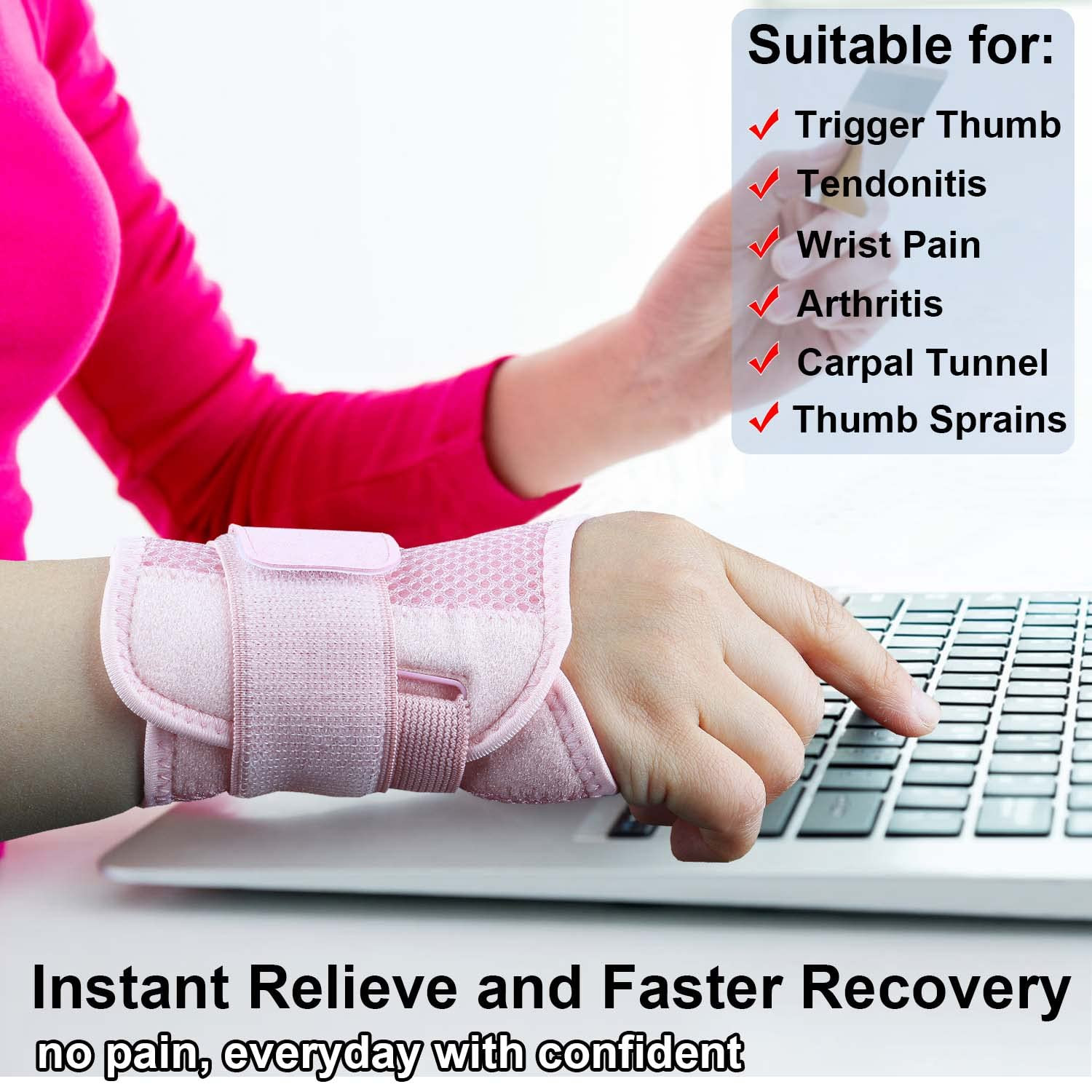 Trigger Thumb Splint for Left Right Hand,Thumb Spica Support Brace Wrist Stab…
