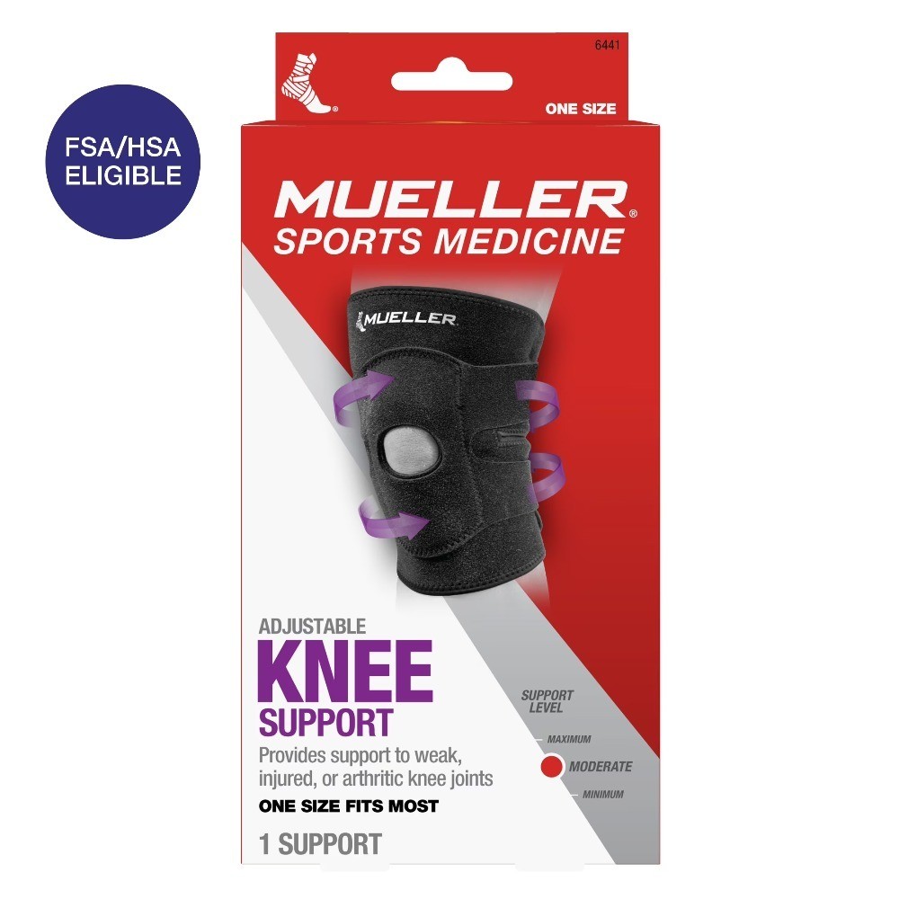 4 Way Adjustable Knee Brace, Black, One Size Fits Most