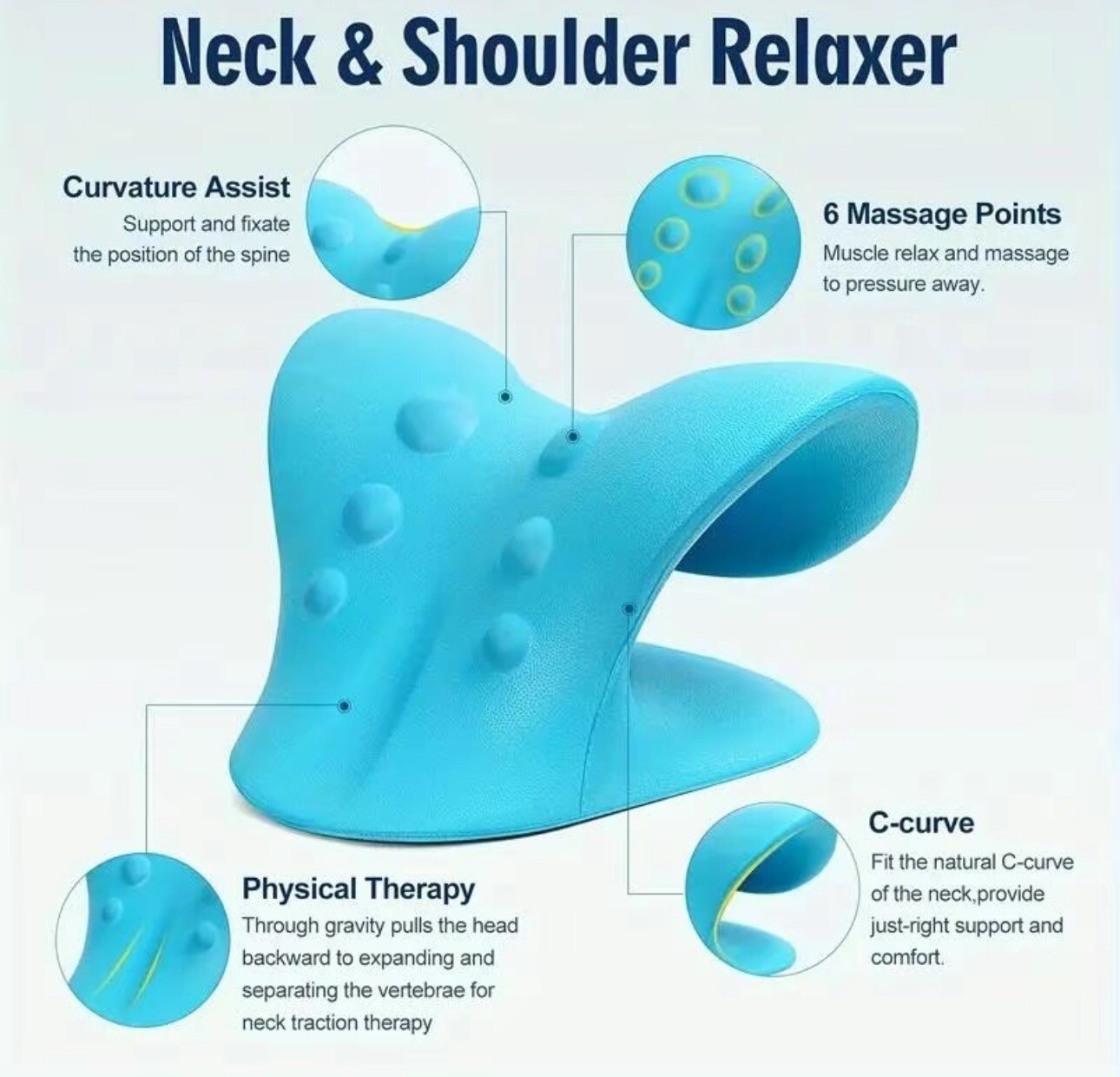 Neck Cloud Cervical Neck Stretcher Pillow Traction Device Pain Relief Massage