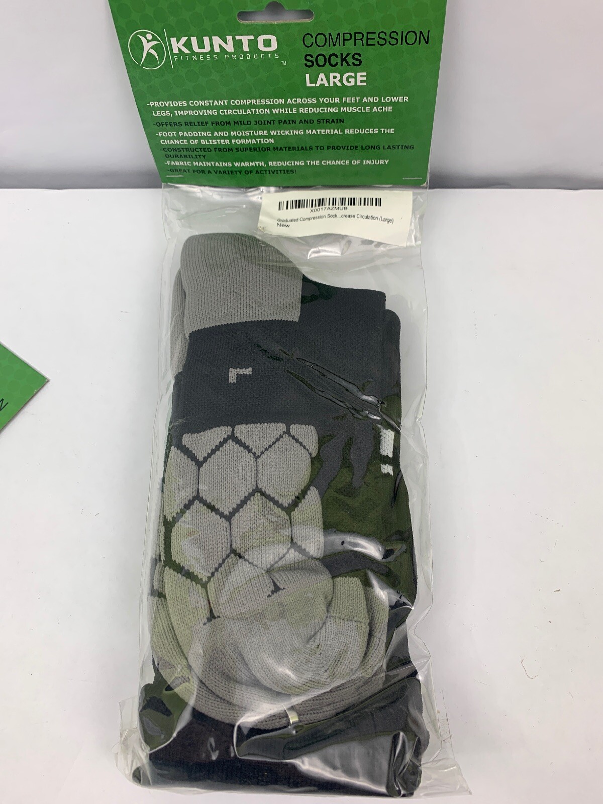 Compression Socks – Reduce Leg Pain – Size Large 1 Pair Kunto Fitness