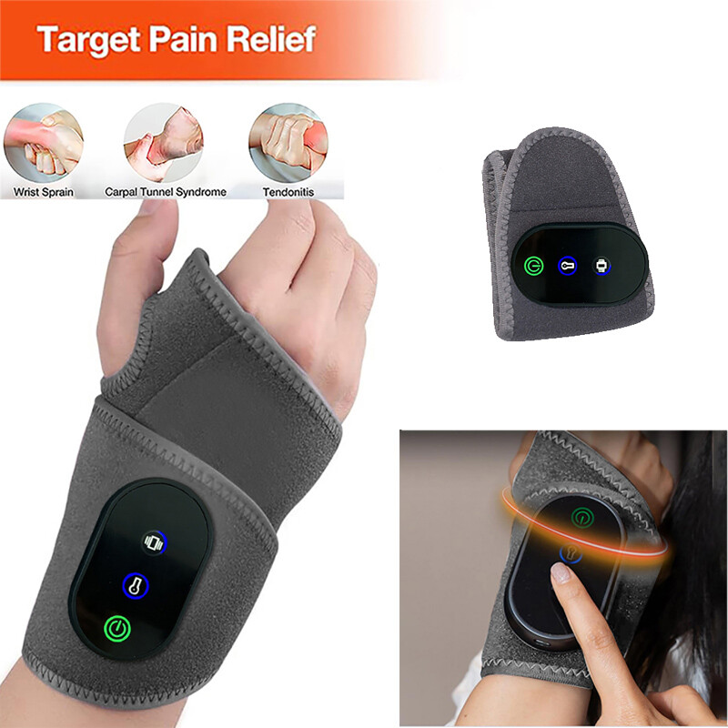 Electric USB Heated Wrist Massage Joint Vibration Relaxation Pain Relief Brace