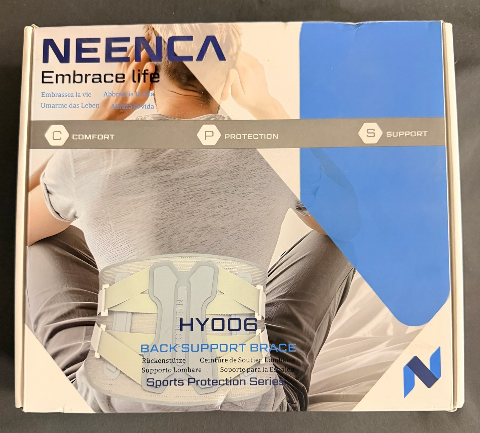 NEENCA Back Brace Pain Relief Bionic Support System UNISEX Gray Size 3XXX