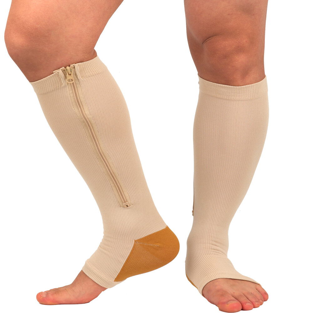 medias de compresión para varices 20-30 punta de compresion abierta calcetines @