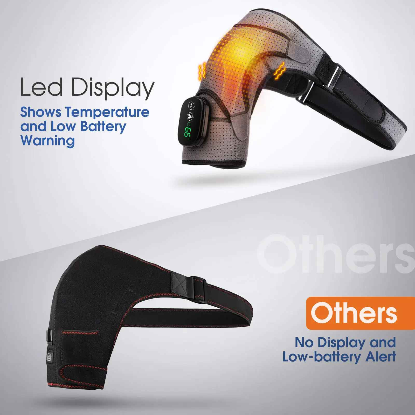 Electric Heating Shoulder Brace LED Display Vibration Shoulder Massage Support B
