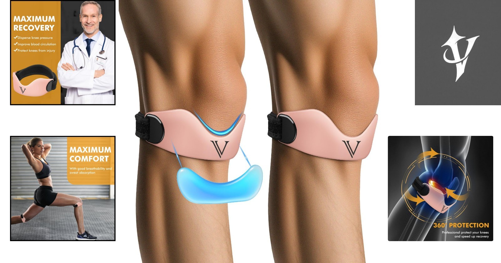 Adjustable 2-Pack Patellar Support Straps – Comfort & Stability for Active Life