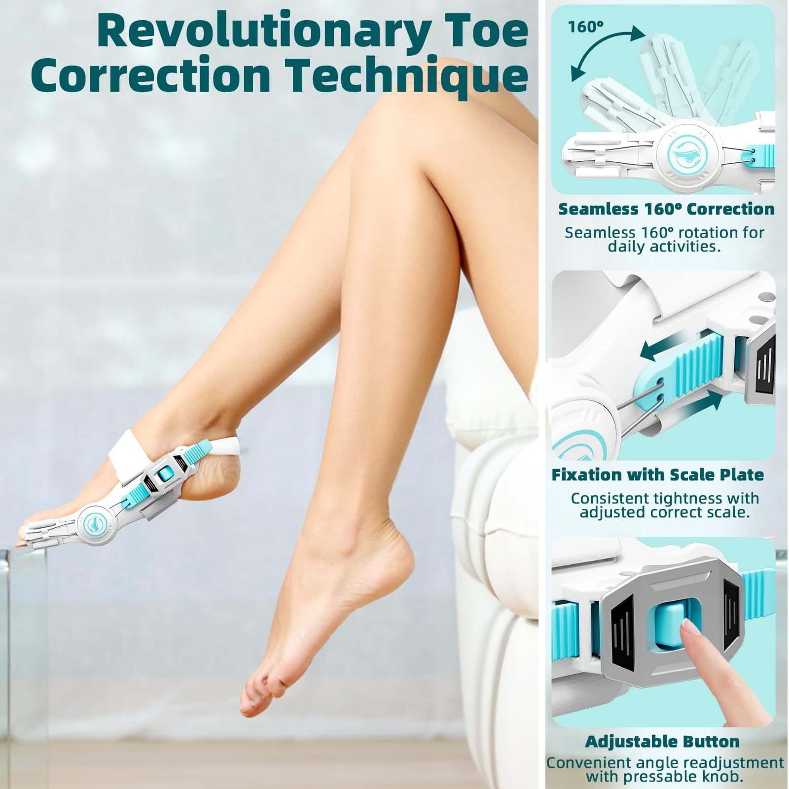 Upgraded Bunion Corrector for Men & Women, Adjustable Toe Splint for Left/Right