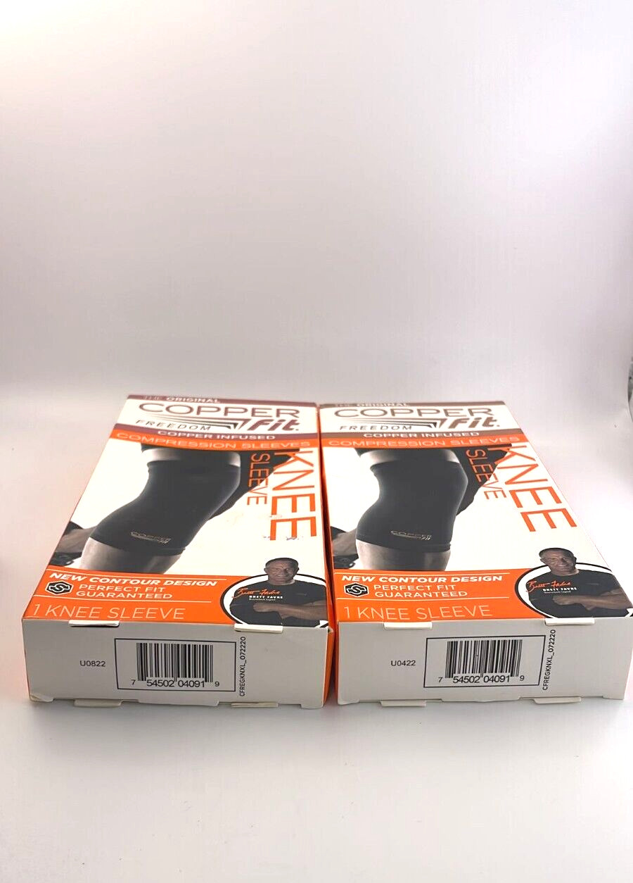 LOT OF 2-Copper Fit Original Freedom Compression Infused Knee Sleeve XL Unisex