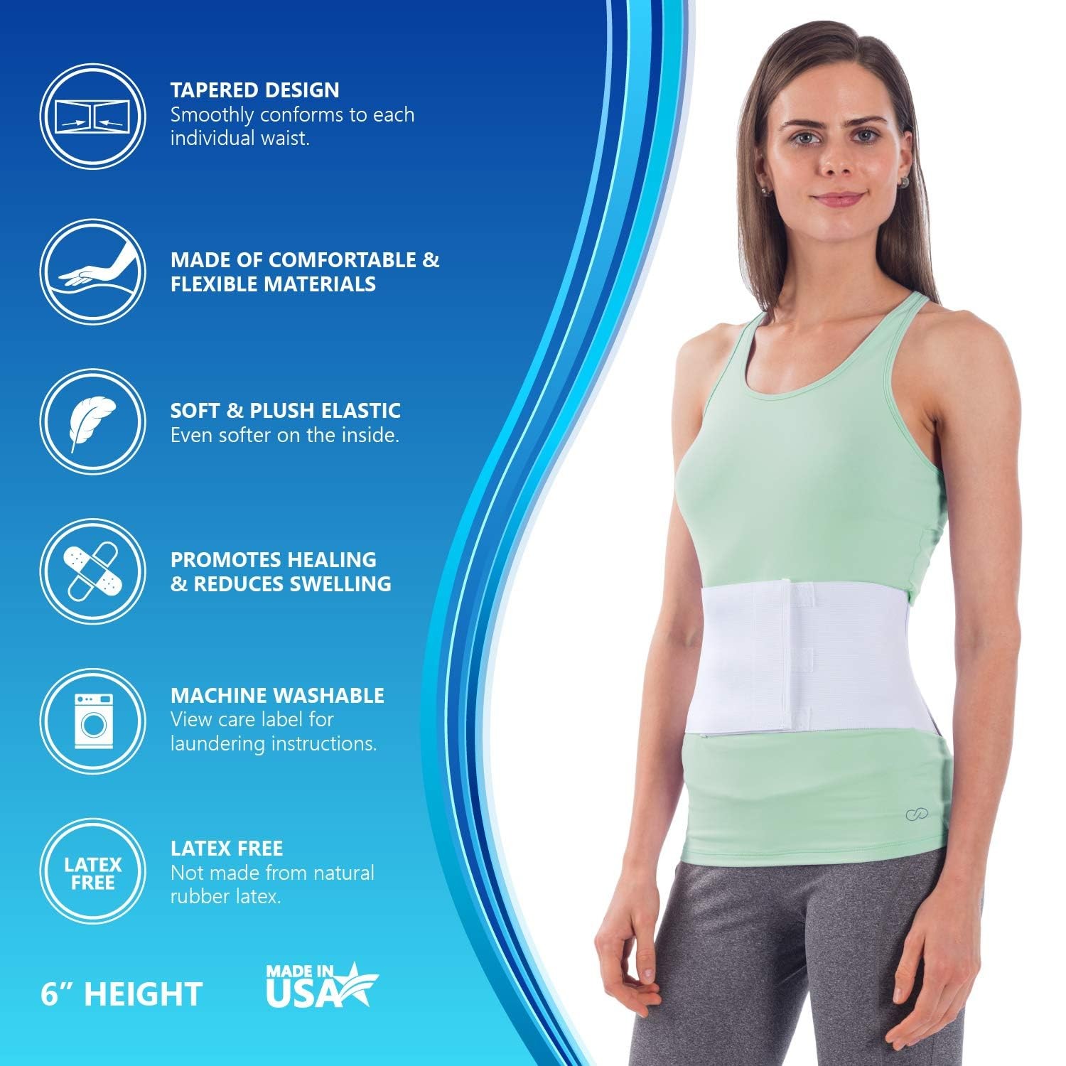 NYOrtho Tapered Abdominal Binder 24-30 Inch – Made in USA