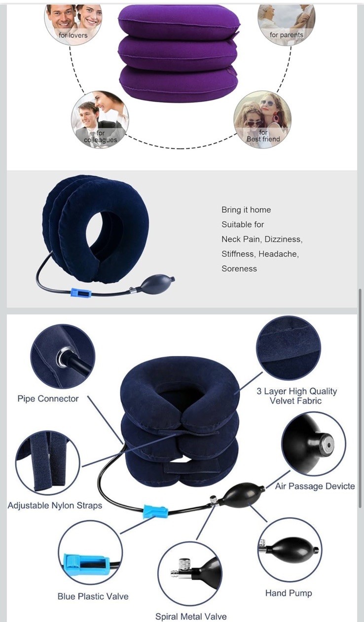 RUNZI ~ Cervical Neck Traction Device Inflatable Neck Stretcher – OPEN BOX